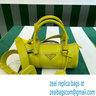 Prada Antique nappa leather handbag 1BA389 yellow 2023 - Click Image to Close