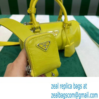 Prada Antique nappa leather handbag 1BA389 yellow 2023 - Click Image to Close