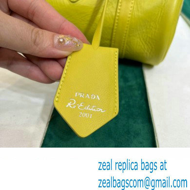 Prada Antique nappa leather handbag 1BA389 yellow 2023 - Click Image to Close