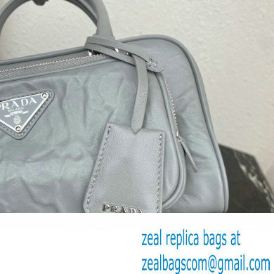 Prada Antique nappa leather multi-pocket top-handle bag 1bb099 Gray 2023 - Click Image to Close