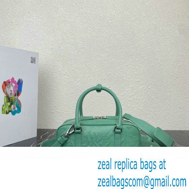 Prada Antique nappa leather multi-pocket top-handle bag 1bb099 Green 2023 - Click Image to Close