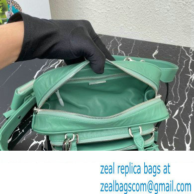 Prada Antique nappa leather multi-pocket top-handle bag 1bb099 Green 2023 - Click Image to Close