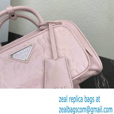 Prada Antique nappa leather multi-pocket top-handle bag 1bb099 Pink 2023