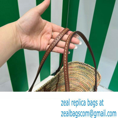 Prada Braided Straw and leather tote bag 1BG312 Multicolor