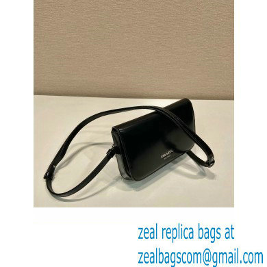 Prada Brushed leather mini-bag with shoulder strap 2VD061 Black 2023
