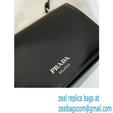 Prada Brushed leather mini-bag with shoulder strap 2VD061 Black 2023 - Click Image to Close