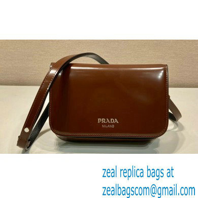 Prada Brushed leather mini-bag with shoulder strap 2VD061 Brown 2023