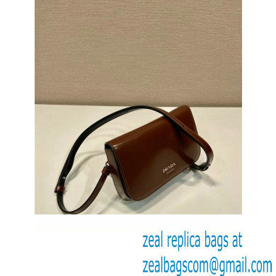 Prada Brushed leather mini-bag with shoulder strap 2VD061 Brown 2023