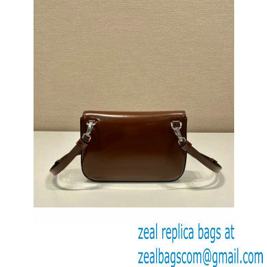 Prada Brushed leather mini-bag with shoulder strap 2VD061 Brown 2023