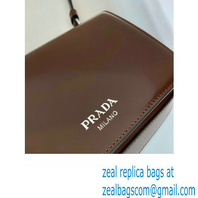 Prada Brushed leather mini-bag with shoulder strap 2VD061 Brown 2023