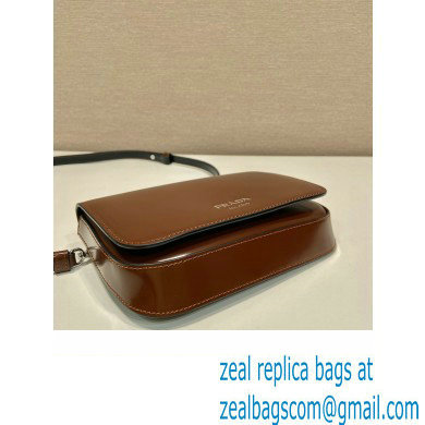 Prada Brushed leather mini-bag with shoulder strap 2VD061 Brown 2023 - Click Image to Close