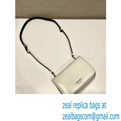 Prada Brushed leather mini-bag with shoulder strap 2VD061 White 2023 - Click Image to Close