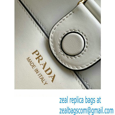 Prada Fabric and leather shoulder bag 1bc179 white 2023 - Click Image to Close