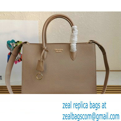 Prada Large Saffiano Leather Handbag 1ba153 Beige 2023