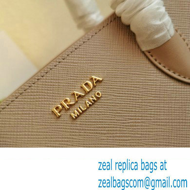 Prada Large Saffiano Leather Handbag 1ba153 Beige 2023 - Click Image to Close