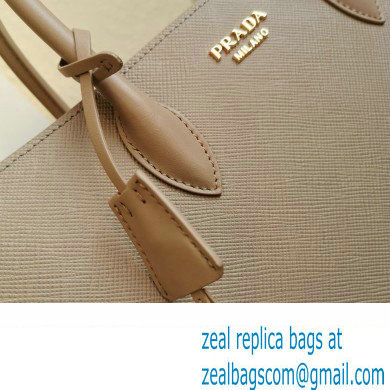 Prada Large Saffiano Leather Handbag 1ba153 Beige 2023 - Click Image to Close