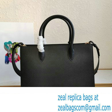 Prada Large Saffiano Leather Handbag 1ba153 Black/Red 2023
