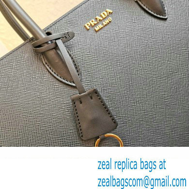 Prada Large Saffiano Leather Handbag 1ba153 Black/Yellow 2023