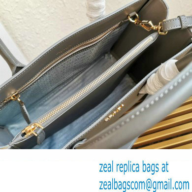 Prada Large Saffiano Leather Handbag 1ba153 Gray/White 2023