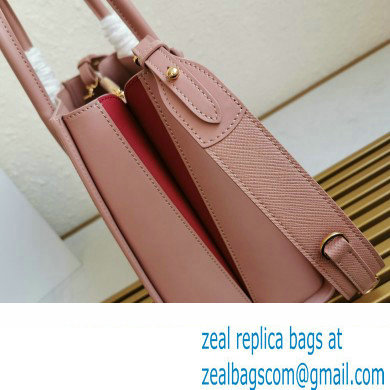 Prada Large Saffiano Leather Handbag 1ba153 Pink 2023 - Click Image to Close