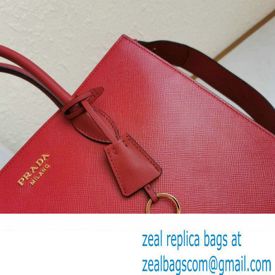 Prada Large Saffiano Leather Handbag 1ba153 Red 2023 - Click Image to Close