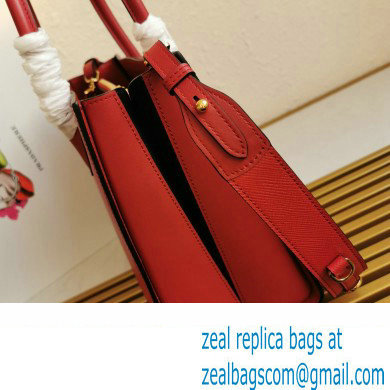 Prada Large Saffiano Leather Handbag 1ba153 Red 2023 - Click Image to Close