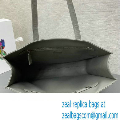 Prada Large antique nappa leather tote bag 1BG460 Gray 2023