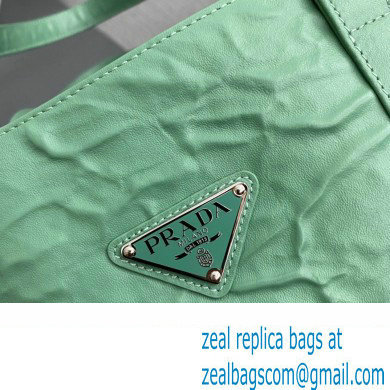 Prada Large antique nappa leather tote bag 1BG460 Green 2023 - Click Image to Close