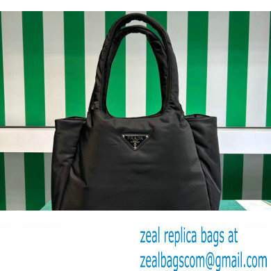 Prada Large padded Re-Nylon tote bag 1BG449 Black 2023 - Click Image to Close