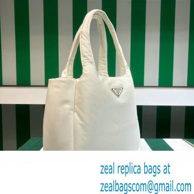 Prada Large padded Re-Nylon tote bag 1BG449 White 2023