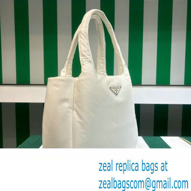 Prada Large padded Re-Nylon tote bag 1BG449 White 2023 - Click Image to Close