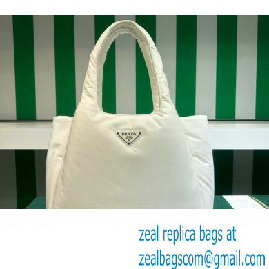 Prada Large padded Re-Nylon tote bag 1BG449 White 2023