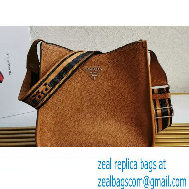 Prada Leather hobo bag 1BC073 Brown 2023