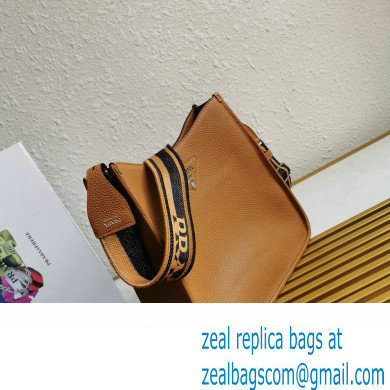 Prada Leather hobo bag 1BC073 Brown 2023 - Click Image to Close
