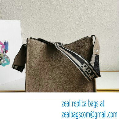 Prada Leather hobo bag 1BC073 Gray 2023 - Click Image to Close