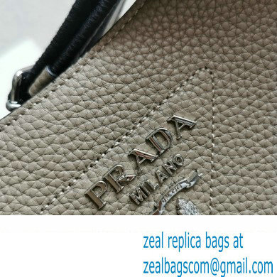 Prada Leather hobo bag 1BC073 Gray 2023 - Click Image to Close