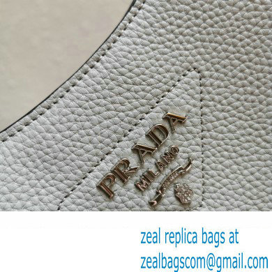 Prada Leather hobo bag 1BC073 Pale Blue 2023