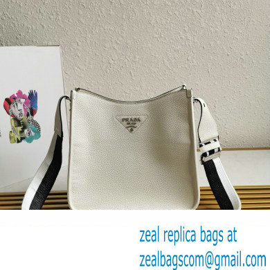 Prada Leather hobo bag 1BC073 White 2023 - Click Image to Close