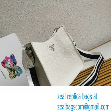Prada Leather hobo bag 1BC073 White 2023 - Click Image to Close