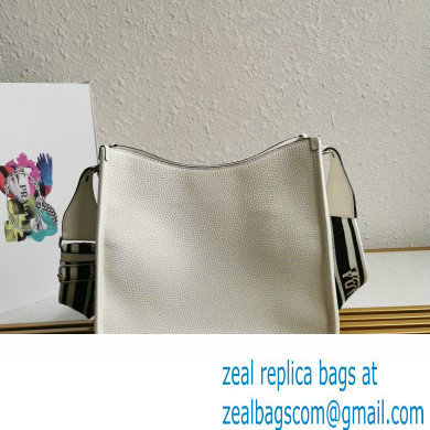 Prada Leather hobo bag 1BC073 White 2023 - Click Image to Close