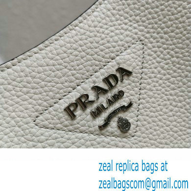 Prada Leather hobo bag 1BC073 White 2023 - Click Image to Close