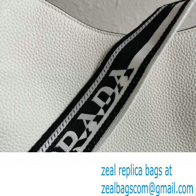 Prada Leather hobo bag 1BC073 White 2023 - Click Image to Close