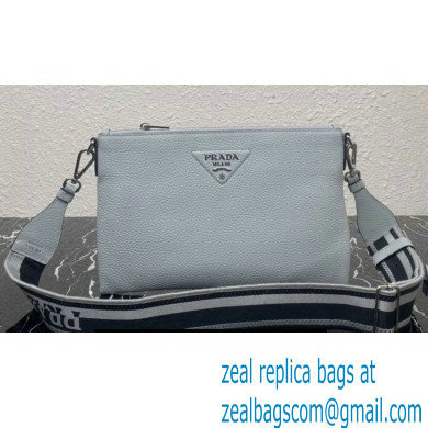 Prada Leather shoulder bag 1BH050 Blue Gray 2023 - Click Image to Close