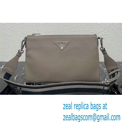 Prada Leather shoulder bag 1BH050 Gray 2023