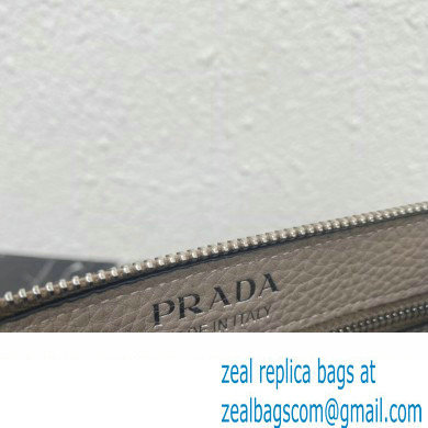 Prada Leather shoulder bag 1BH050 Gray 2023