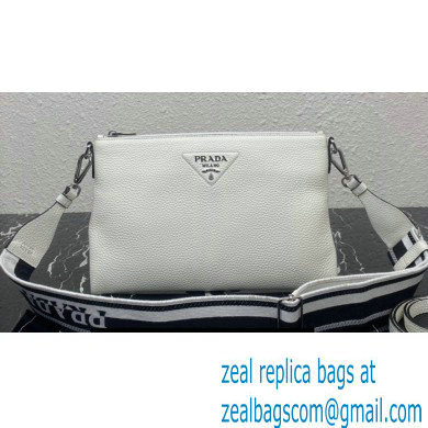 Prada Leather shoulder bag 1BH050 White 2023 - Click Image to Close