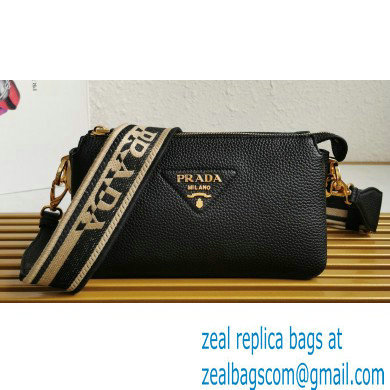 Prada Leather shoulder bag 1BH194 Black 2023