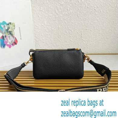 Prada Leather shoulder bag 1BH194 Black 2023 - Click Image to Close