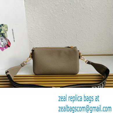 Prada Leather shoulder bag 1BH194 Gray 2023