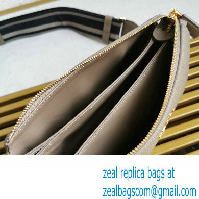 Prada Leather shoulder bag 1BH194 Gray 2023